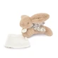 Iepuras Doudou® - jucarie de plus cu paturica, 16 cm