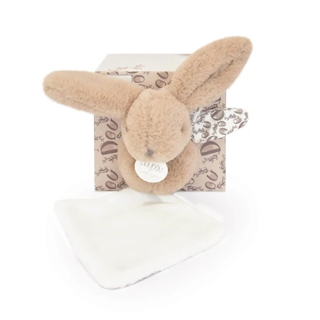 Iepuras Doudou® - jucarie de plus cu paturica, 16 cm