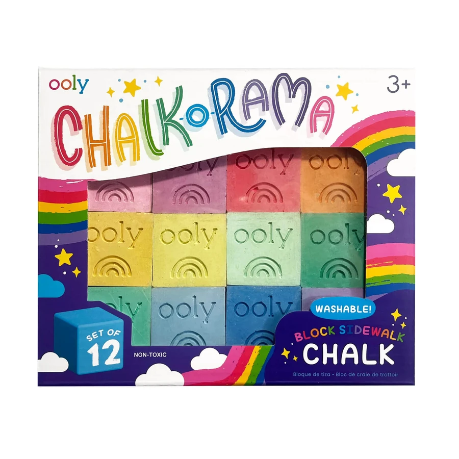 Tiza lavable Chalk-O-Rama, juego de 12 cubos, perfecta para dibujar sobre asfalto