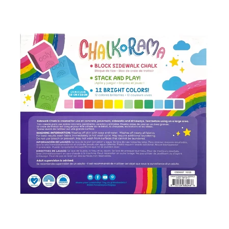 Tiza lavable Chalk-O-Rama, juego de 12 cubos, perfecta para dibujar sobre asfalto
