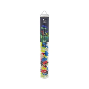 Baukasten Plus-Plus, Tube 100 Stück, Glow mix, fluoreszierende Farben