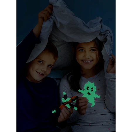 Baukasten Plus-Plus, Tube 100 Stück, Glow mix, fluoreszierende Farben