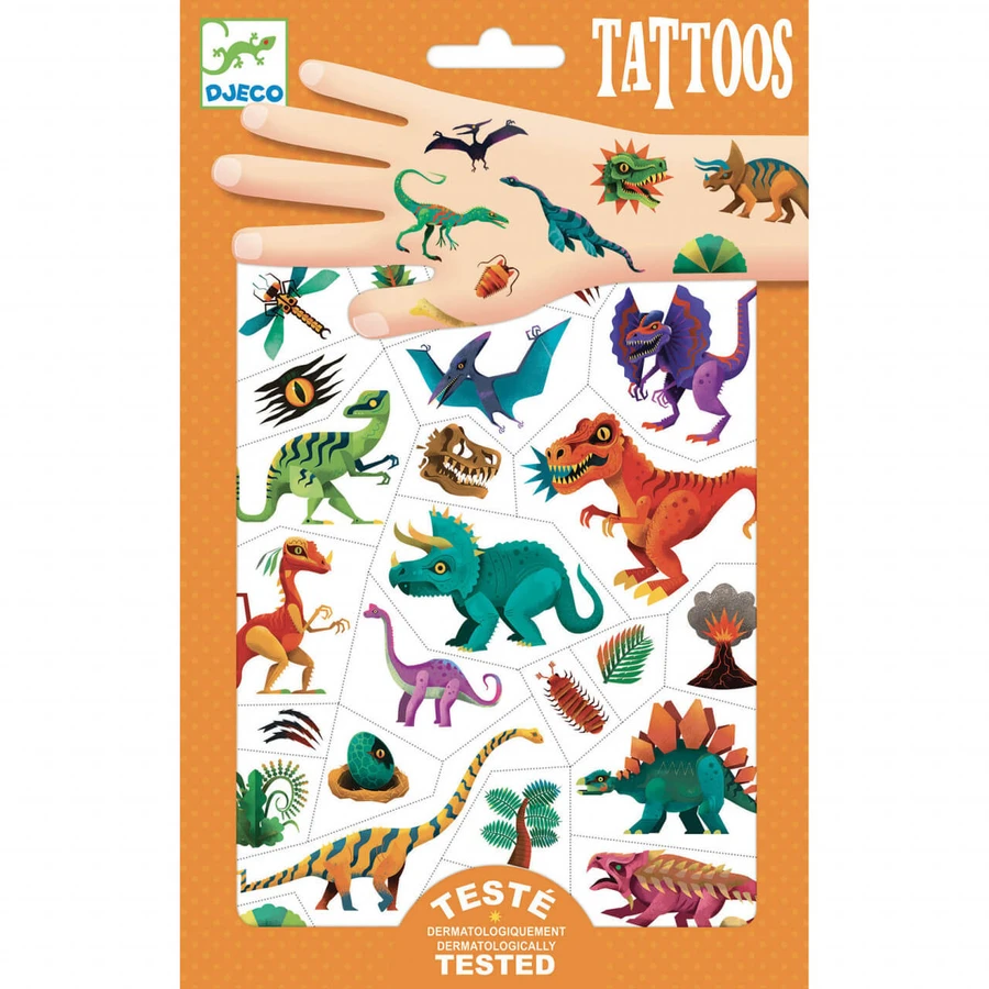 Tatuajes de metal Djeco, Dinosaurios