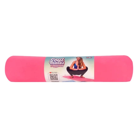 Yogamat voor volwassenen, milieuvriendelijk - Zon en Maan, roze