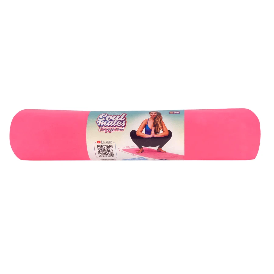 Yogamat voor volwassenen, milieuvriendelijk - Zon en Maan, roze