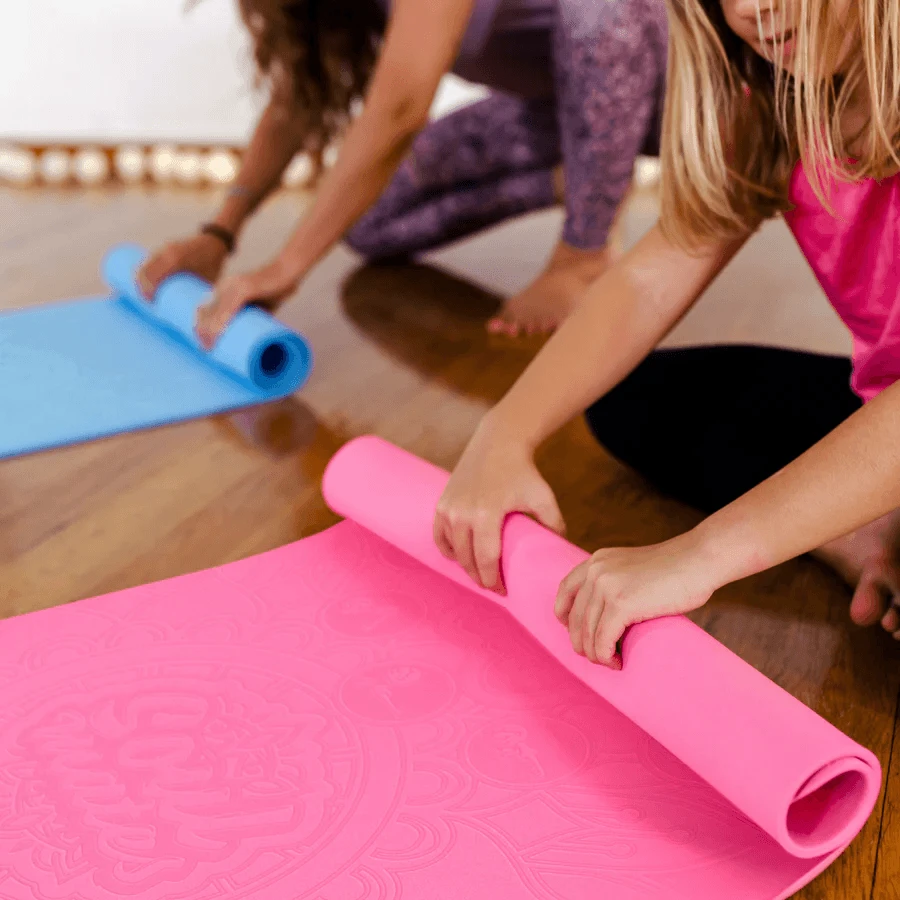 Yogamat voor volwassenen, milieuvriendelijk - Zon en Maan, roze