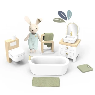 Ensemble de meubles de salle de bain pour maison de poupée, Speedy Monkey