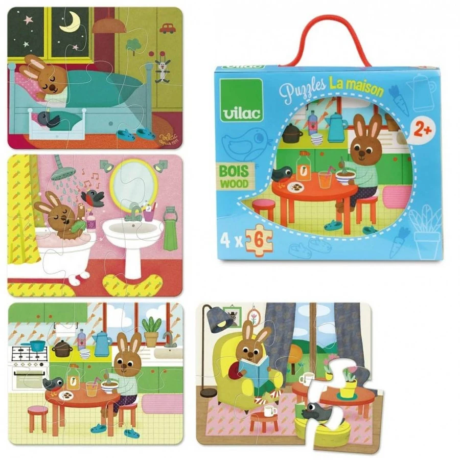 4 Puzzel Home 6 stuks