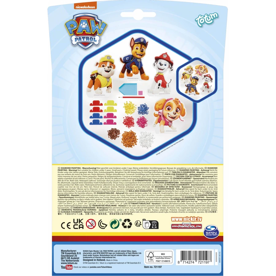 Set de pintura de diamantes creativos Paw Patrol, Puppy Patrol, Totum