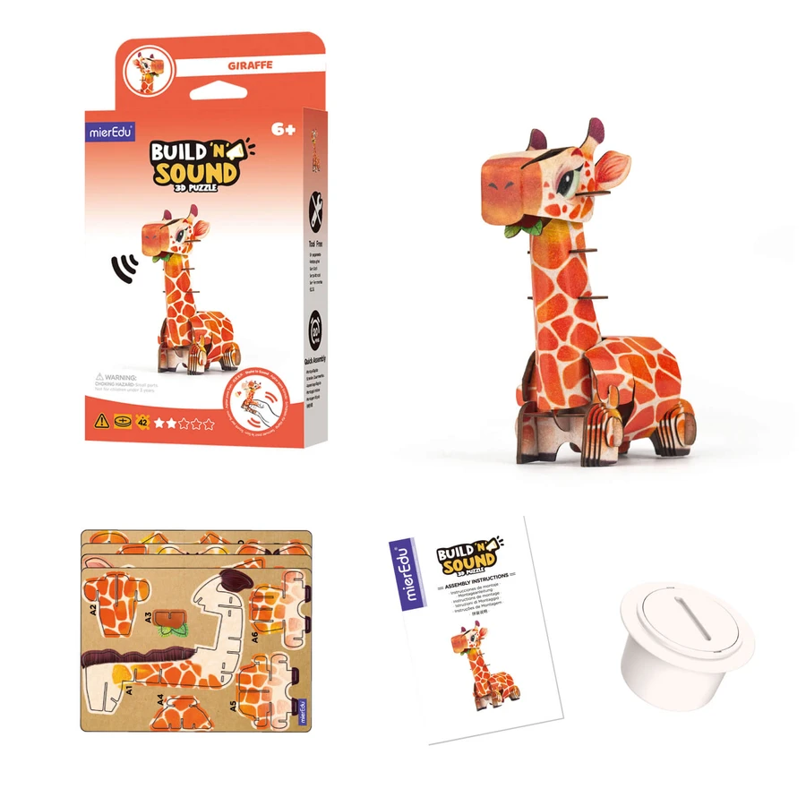 3D Puzzle with sounds - Giraffe, Build 'n' Sound