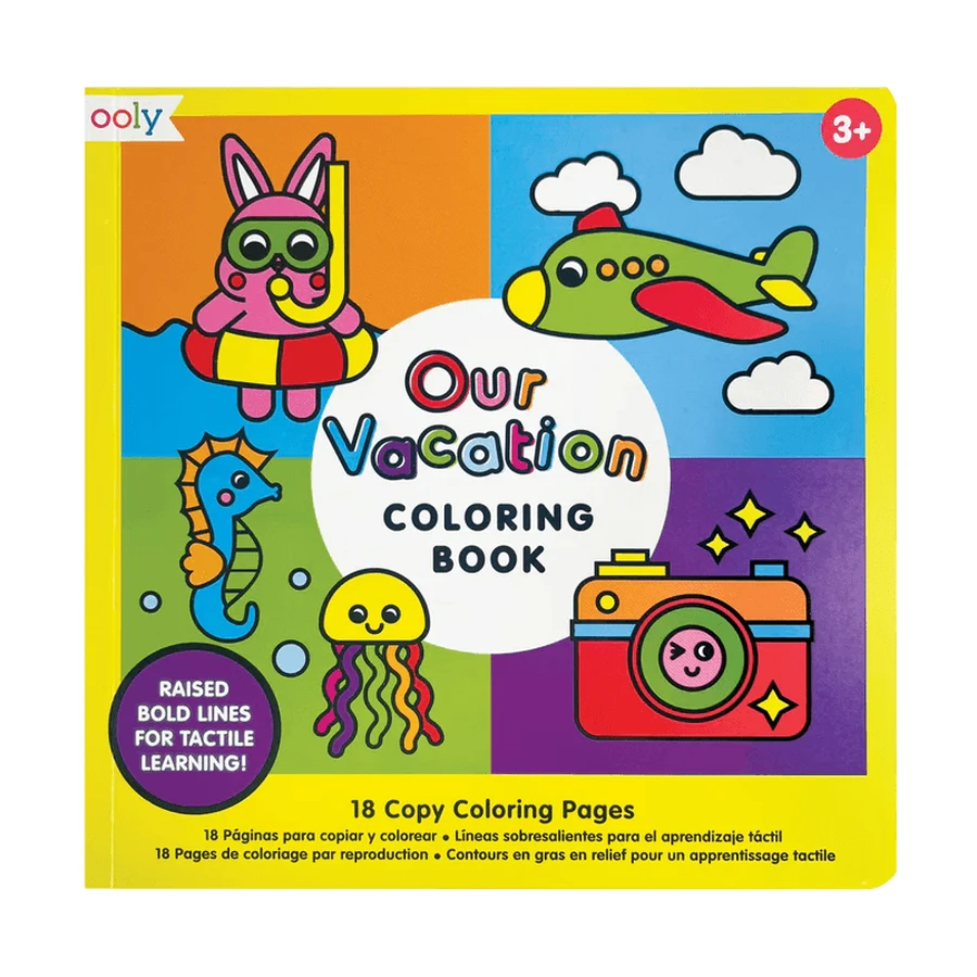 Livre de coloriage avec contour gaufré - Nos vacances