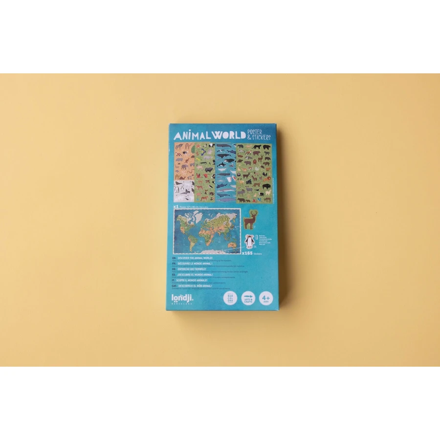 Poster du monde animal avec autocollants, Londji