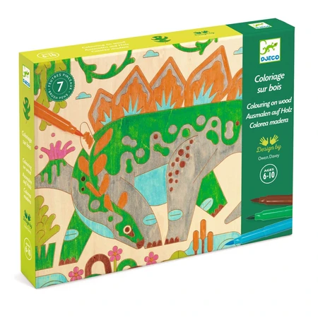 Taller de pintura en madera sobre dinosaurios, Djeco