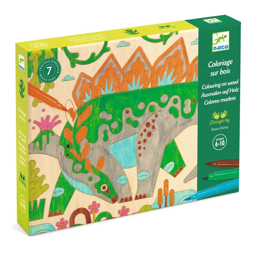 Taller de pintura en madera sobre dinosaurios, Djeco