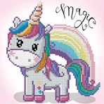 Kreatives Diamant-Malset - Einhorn Regenbogen