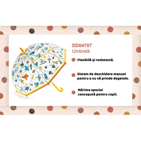 Kleurrijke paraplu Djeco Schepen en voertuigen in vlucht