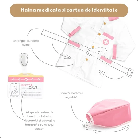 Role-play Doctor's complete set, pink, UMU Toys