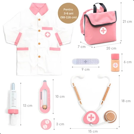 Role-play Doctor's complete set, pink, UMU Toys