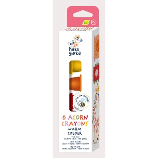 Estuche de 6 lápices de cera con forma de bellota, Haku Yoka - colores cálidos