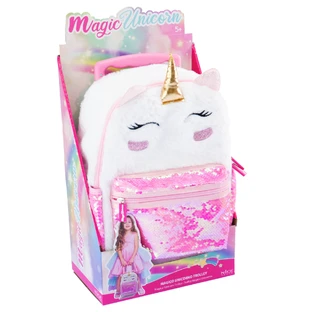 Girabrilla trolley-rugzak voor meisjes - Unicorn Magic, met omkeerbare pailletten en stevige wielen