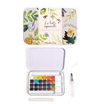 Metal box with 24 watercolors, Moulin Roty