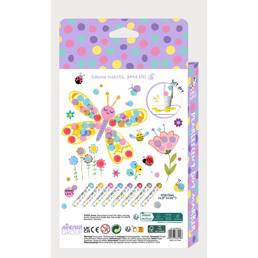 Set of 8 Dots 4 Fun Washable Carioci - pearl colors