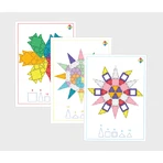 Mandala cards for magnetic construction sets