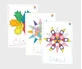 Mandala cards for magnetic construction sets