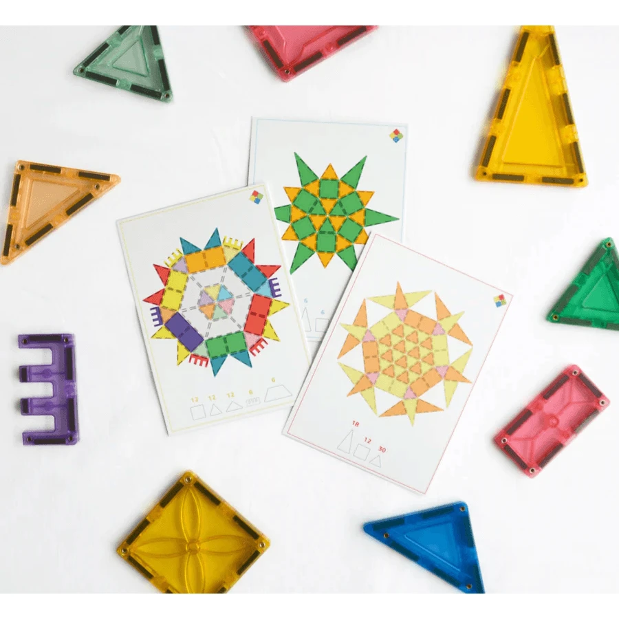 Mandala cards for magnetic construction sets