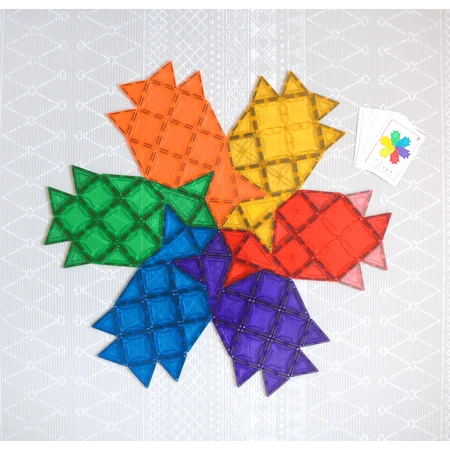 Mandala cards for magnetic construction sets