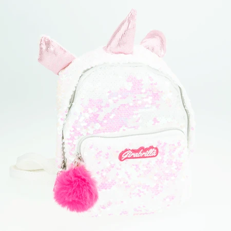 Girabrilla girl's backpack - Unicorn with reversible sequins, adjustable shoulder straps and front pocket
