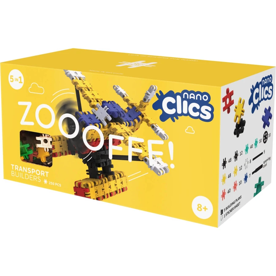 Nano Clics Pentru construit vehicule 250 piese, Clicformers