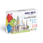 Set magnetic Magblox - 98 piese, circuit cu bile PASTEL - Magbrix Marble Run