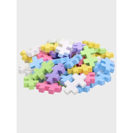 Jeu de construction Plus-Plus, 70 grandes pièces, portable, dans une boîte en métal, couleurs pastel