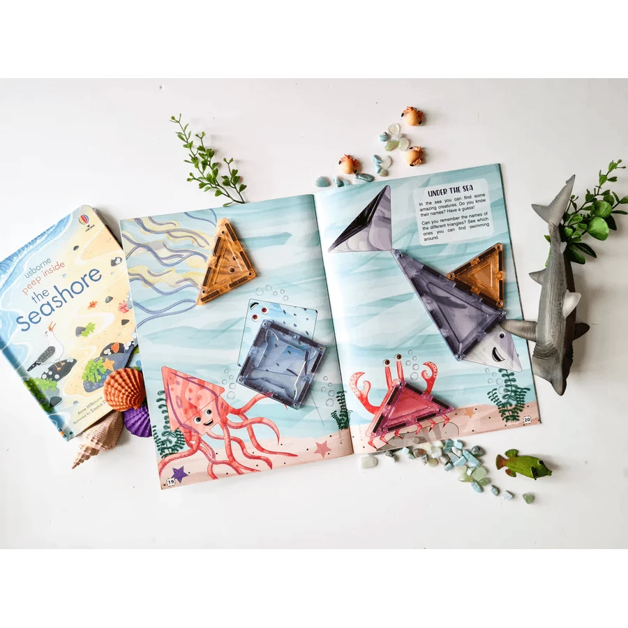 Activity book for magnetic construction sets