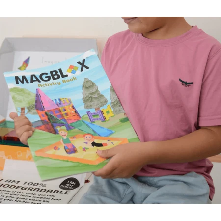 Activity book for magnetic construction sets