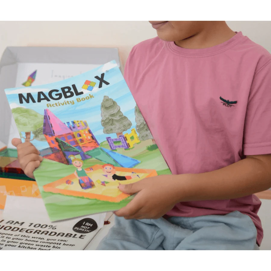 Activity book for magnetic construction sets