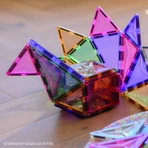 Jocuri magnetice de construit Pastel 45 piese, Cleverclixx