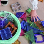 Jocuri magnetice de construit Pastel 45 piese, Cleverclixx