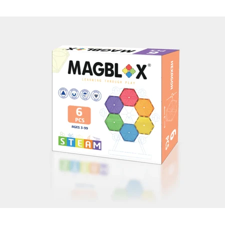 Magblox magnetische set - 6 zeshoekige magnetische stukken voor constructie