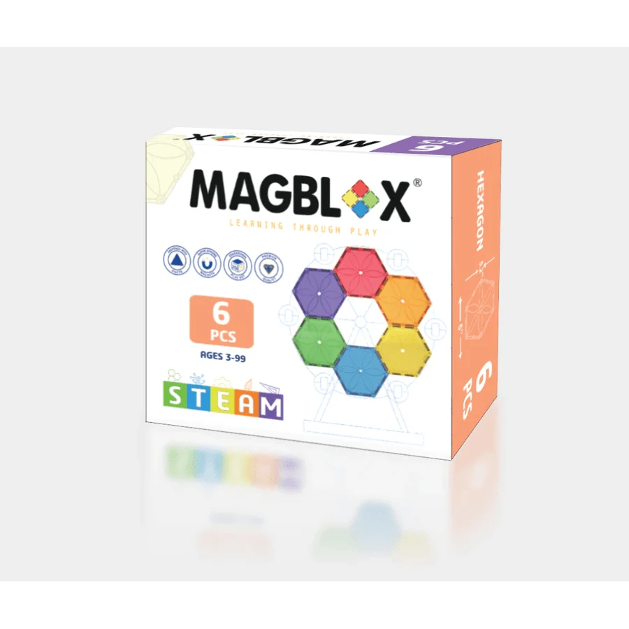 Magblox magnetische set - 6 zeshoekige magnetische stukken voor constructie