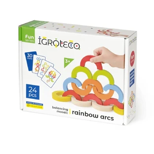 Mosaico de equilibrio de madera - Arco iris 24 piezas
