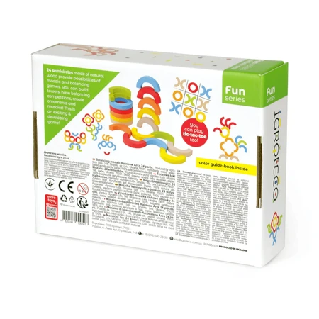 Mosaico de equilibrio de madera - Arco iris 24 piezas