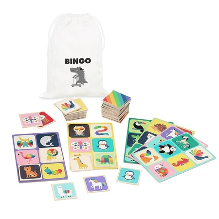 Jeu de loto en bois - animaux arc-en-ciel