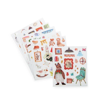 Libro para colorear con pegatinas Les Minouchkas, Moulin Roty