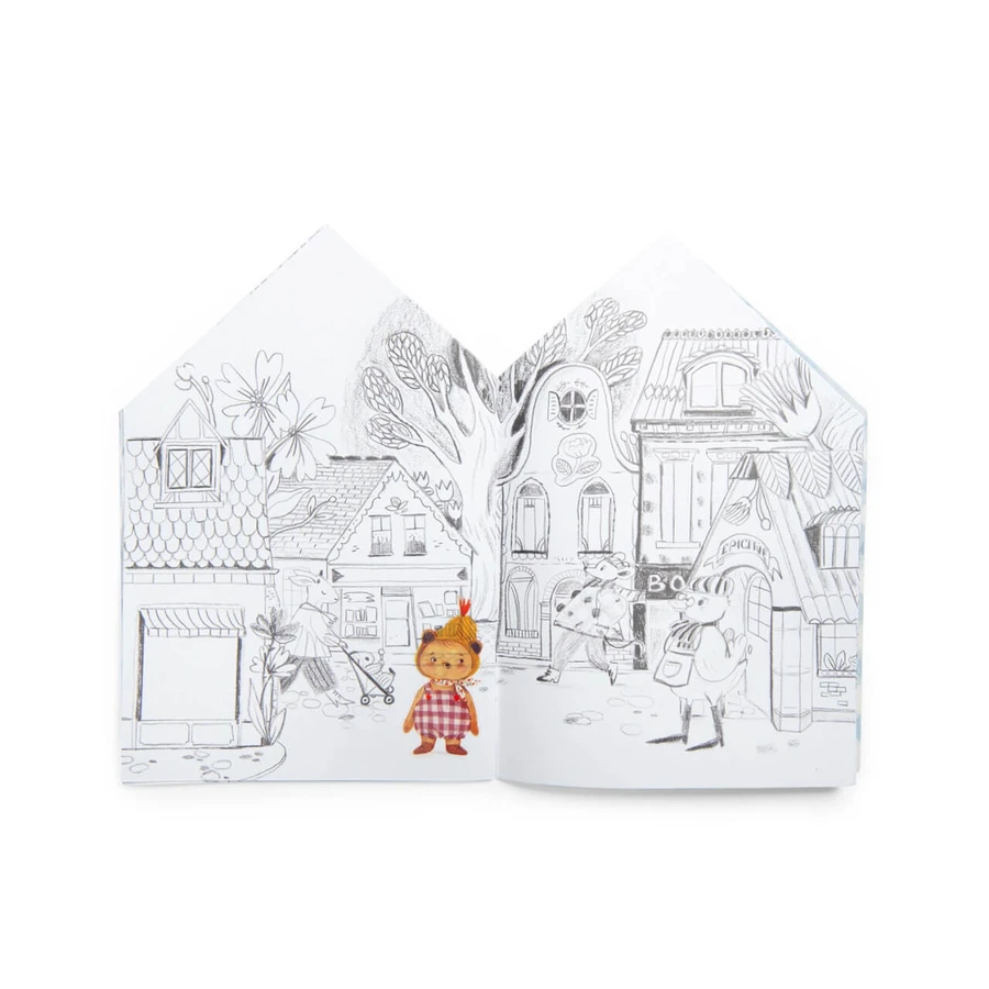 Libro para colorear con pegatinas Les Minouchkas, Moulin Roty