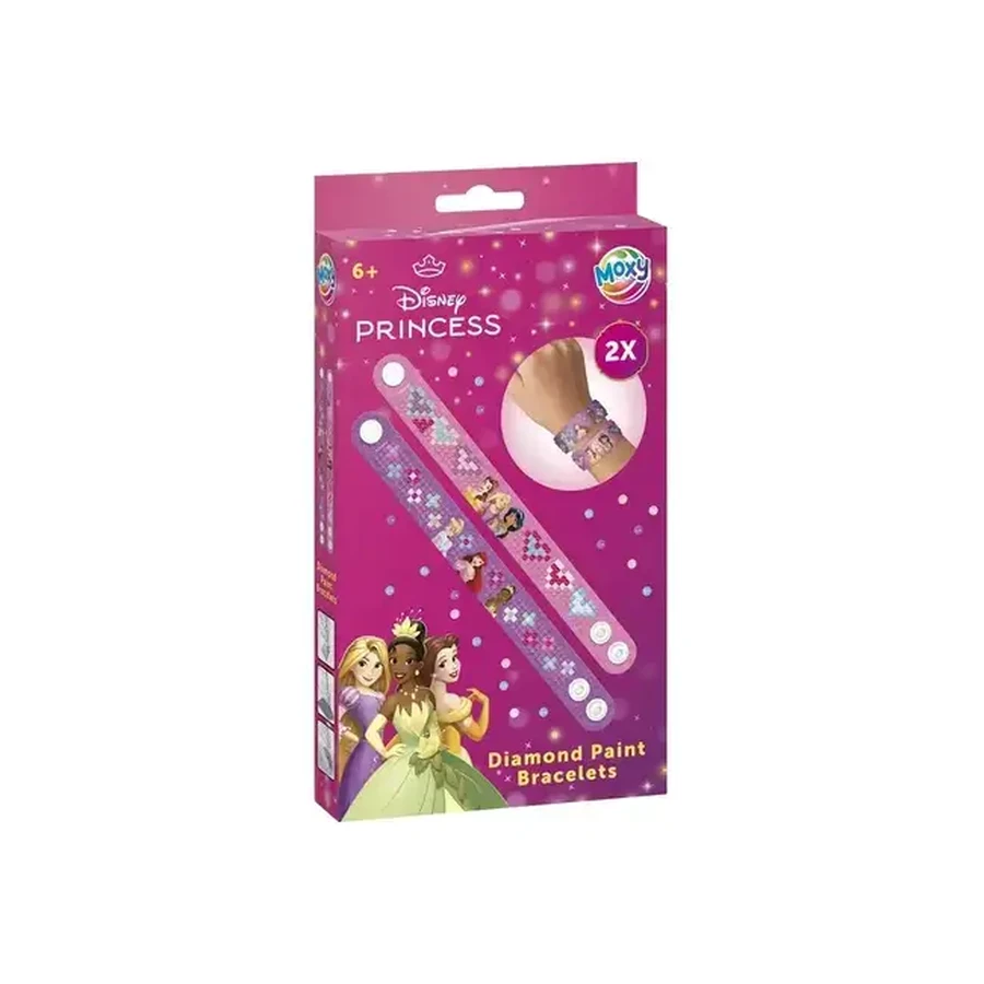 Set de bricolage créatif, Créer des bracelets avec la technique de la peinture au diamant, Disney Princesse