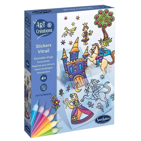 Prenten en prinsessen glas in lood stickers creatieve kit