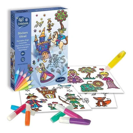 Prenten en prinsessen glas in lood stickers creatieve kit