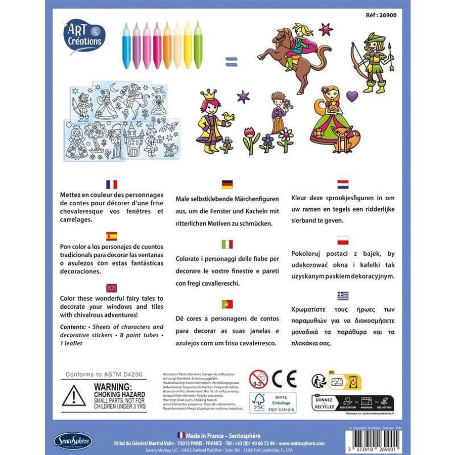 Prenten en prinsessen glas in lood stickers creatieve kit
